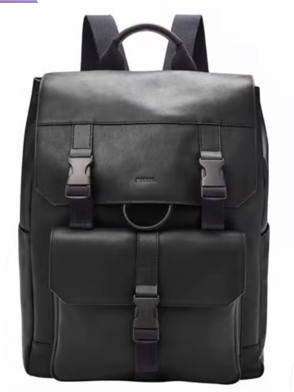 Fossil Weston Black Genuine Leather Laptop Backpack